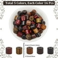 thumbnail image 2 of 1 Box 80Pcs 5 Colors Wood Cylinder Beads Wooden Spacer Bead Bulk 8 x 8.5mm Brown Black Natural Column Shaped Loose Spacers, 2 of 4