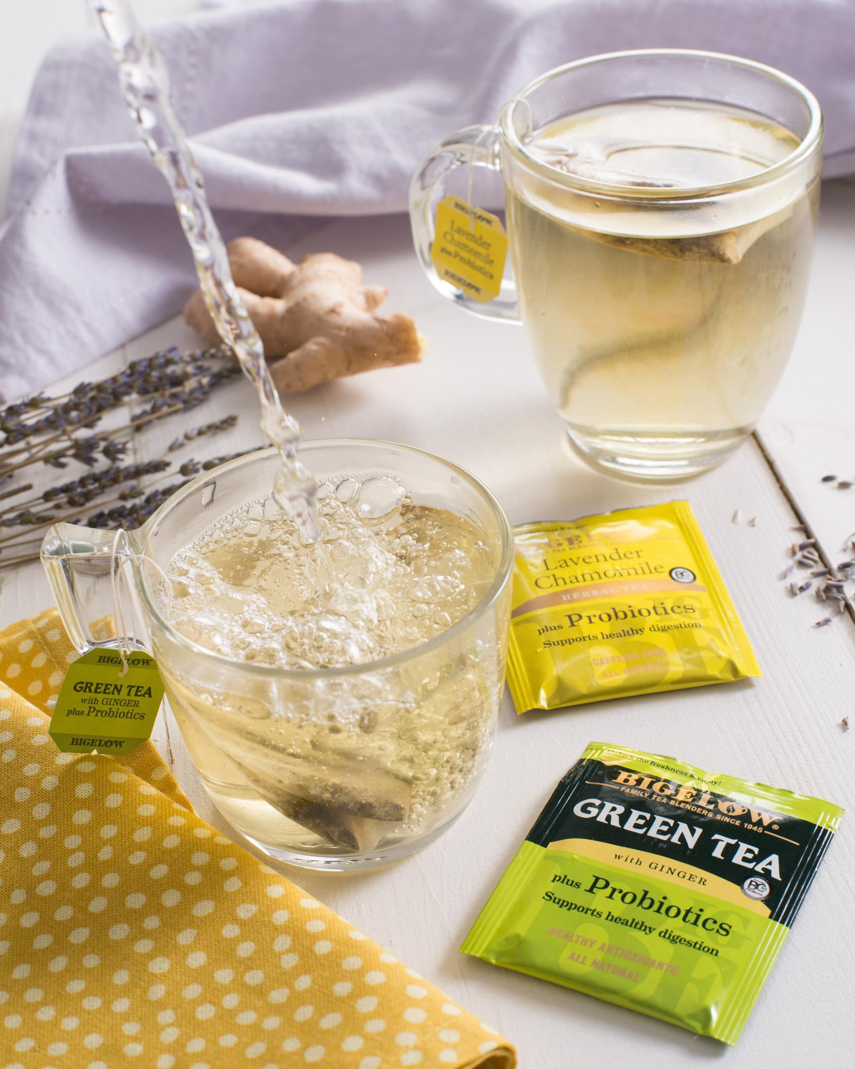 Bigelow, Probiotic Tea Variety Pack, Herbal and Green Tea Bags, 18 Count (6 packs of 18)