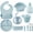 Blue, variant on PandaEar Silicone Baby Feeding Set,11PCS Baby Led Weaning Supplies Self Feeding Utensils,Divided Suction Plate Bowl Bibs Sippy Cup with Baby Food Pouch Snack Container Spoons Forks, Blue