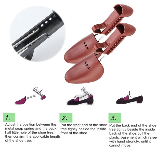 Birdeem A Pair Women Plastic Shoe Tree Stretcher Boot Holder Shaper 9-Gear Adjustabl Single-Spring Design Automatic Support