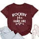 thumbnail image 2 of Gibobby Playera de Manga Corta con Cuello Redondo Camisetas mujer Cuello redondo Ultra Manga corta Estampado letras Cómodo Casual Slim Tops Blusa para Adolescentes(Rojo,CH), 2 of 3