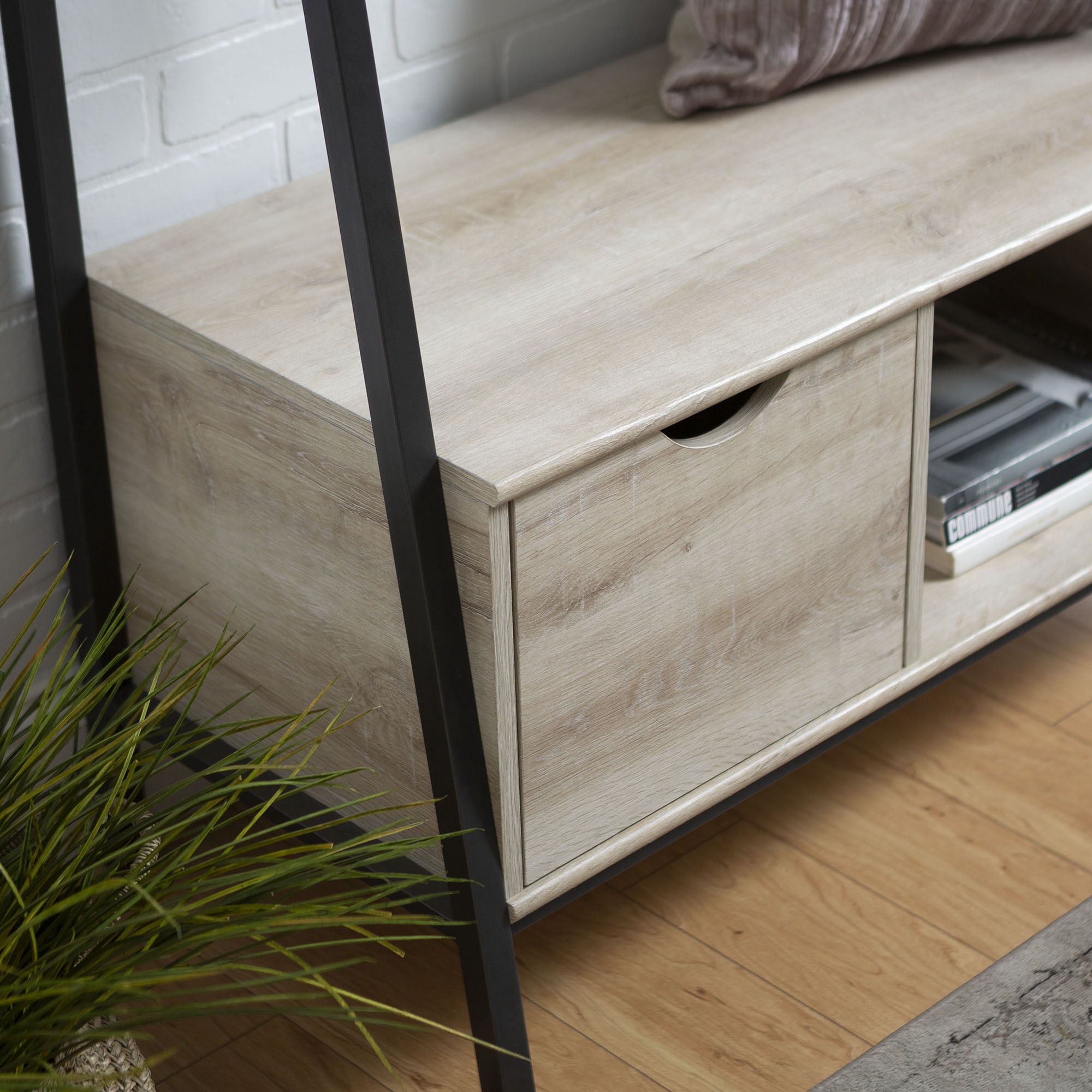 Manor Park Urban Hall Tree with Coat Rack and Bench, White Oak