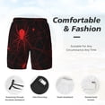 thumbnail image 3 of Fotbe Red Spider On The Web Men’s Swim Trunks Quick Dry Swim Shorts Board Shorts with Mesh Lining-X-Large, 3 of 9
