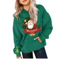 thumbnail image 4 of UACY Kids Girls Christmas Hoodie Fleece Lined Long Sleeve Hooded Cute Funny Santa Claus Graphic Sweatshirt Fall Winter Pullover Tops (Blackish Green, 7-8 Years), 4 of 5
