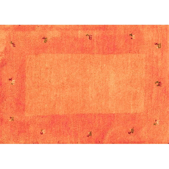 Ahgly Company Indoor Rectangle Abstract Orange Contemporary Area Rugs, 5' x 8'