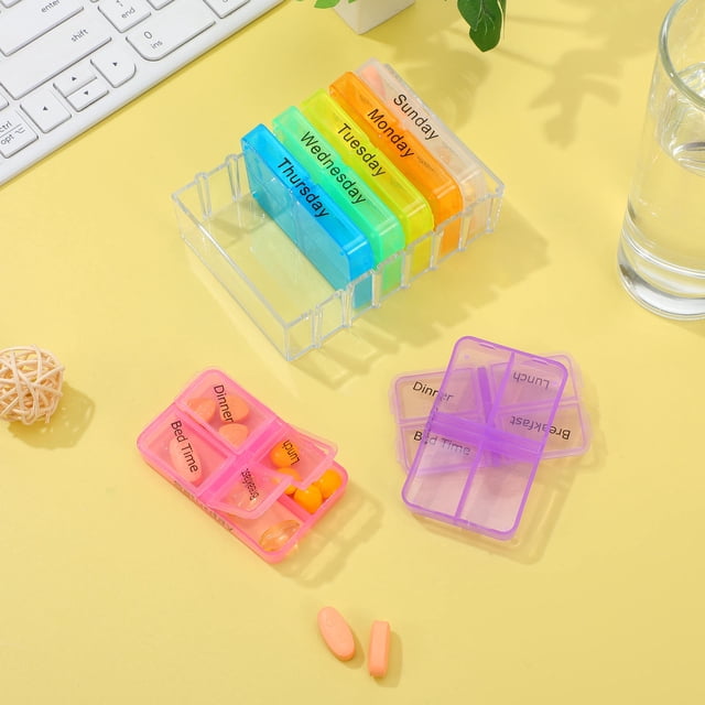 FOMIYES Portátil 7 Días Con Organizador Semanal De Pastillas Plástico Duradero