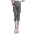 thumbnail image 1 of Alician Solid Color Kitten Pattern Cropped Trousers for Pregnant Woman Support Abdomen, 1 of 9