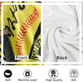 thumbnail image 6 of Softball Gifts for Girls, Softball Blanket 60"x80" Cute Soft Cozy Warm Flannel Blanket for Bed Couch Sofa, Softball Laces Sports Lovers Throw Blanket, 6 of 6