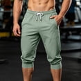 thumbnail image 3 of Daiosportswear Men's Drawstring Breathable Outdoor Capris with Zipper Pockets Green XXXXL, 3 of 9