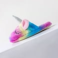 thumbnail image 4 of Kids Unicorn Fuzzy Slippers with Anti-Slip Soles for Girls Boys Rainbow B22, 4 of 8