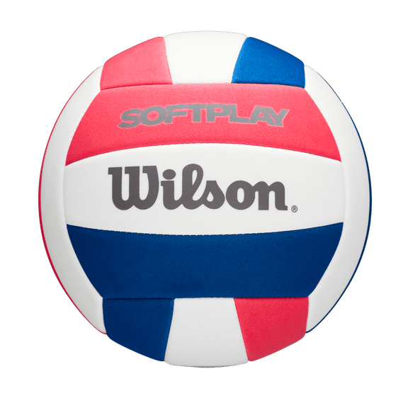 Wilson Soft Play Volleyball, Official Size, Red/White/Blue – Indoor & Outdoor Recreational Volleyball for Beach, Gym, and Backyard Play