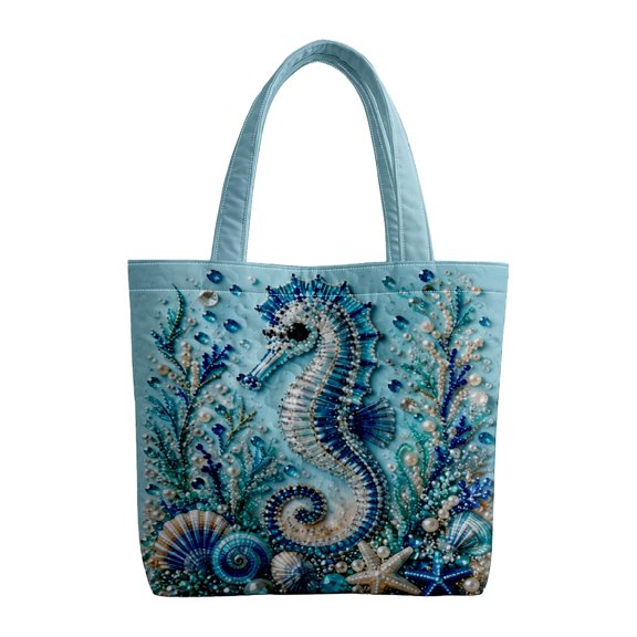 Into Adventure: Coastal Print Tote for School Season And Summer Holiday Beach Lightweight Shoulder for Everyday Use