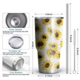 thumbnail image 6 of 30oz White Sunflower Tumblers Stainless Steel Tumbler with Lid and Straw,Vacuum Insulated Double Wall Travel Tumbler Cups Mug with Cleaning Brush for Coffee,Tea, 6 of 7