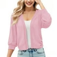thumbnail image 6 of Sevevn Women's Lightweight Chiffon Cardigan 3/4 Sleeve Casual Solid Cardigan Sweaters for Women Sales Today Clearance Pink XXL, 6 of 9