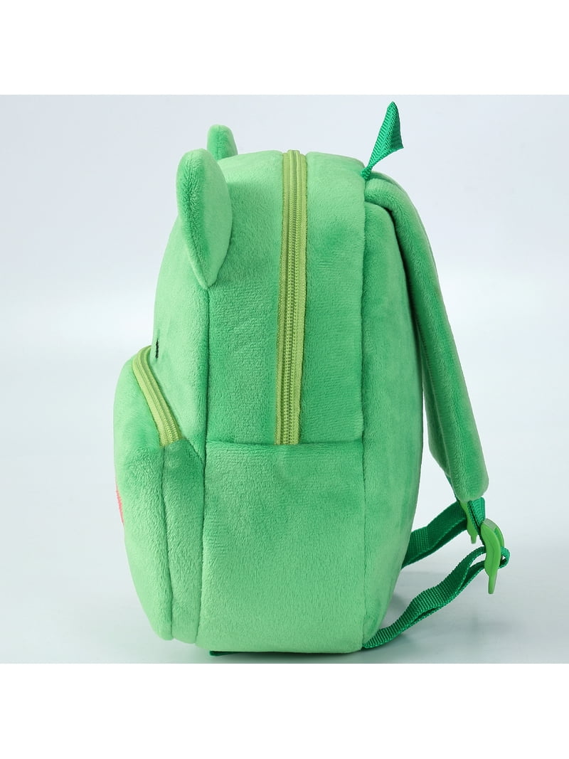 Wibacker 10 inch Toddler Mini Backpack Pre SchoolBag Plush Animal Cartoon Travel Bag for Baby Girl Boy 2-5 Years Kindergarten - Frog, Infant Unisex,
