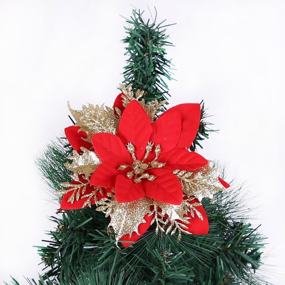 EUDIDV Home Decor Accents 5PCS Christmas Ornament Glitter Hollow Leaf Wreath Decoration Home Decor Clearance Accents