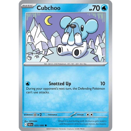 Pokemon Black Bolt Common Cubchoo #25