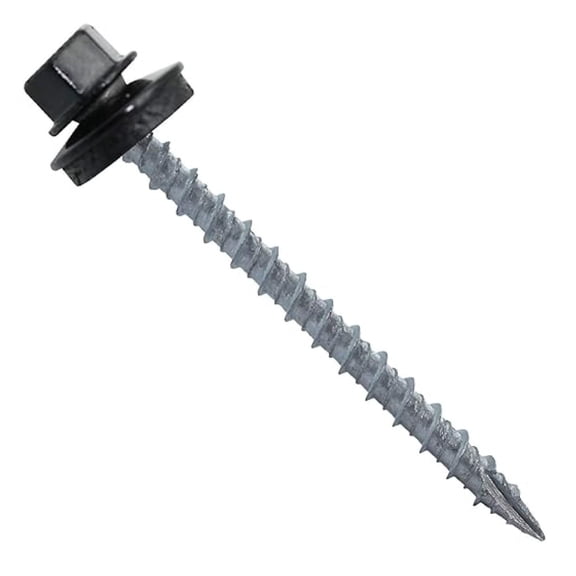 #10 Metal ROOFING SCREWS: (250) Screws x 2-1/2" BLACK Hex Washer Head Sheet Metal Roof Screw. Self starting/tapping EPDM washer. Colored head for corrugated roofing
