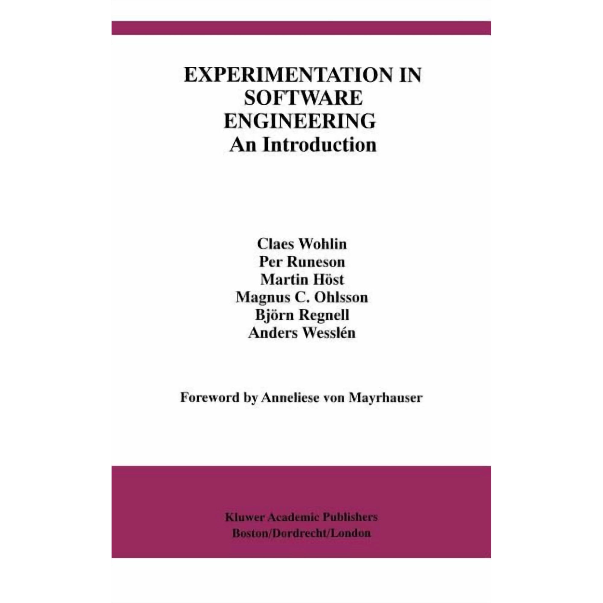 Kluwer International Series in Software Engineering: Experimentation in Software Engineering: An Introduction (Hardcover)
