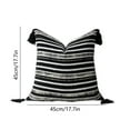 thumbnail image 3 of Yokan Rope Textured Bohemian Throw Pillow, Decorative Tassel Weave Cushion for Sofa & Bedroom, Cotton Fabric, Geometric & Modern Design, 18x18 Inches, Black/Khaki/White, Cozy Home Décor, 3 of 6