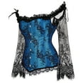 thumbnail image 2 of Grebrafan Womens Corset Top Renaissance Bustier Blue XS, 2 of 5