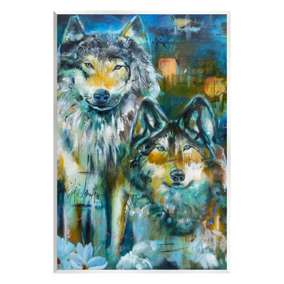Stupell Industries Abstract Wolf Pair Animals & Insects Painting Unframed Art Print Wall Art, 10 x 15