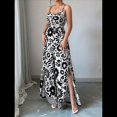 thumbnail image 4 of Mono de Pierna con Tirantes Pequeños y Estampado Retorcido Elegante para Mujer, y Verano 2025 Negro XL, 4 of 10