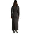 thumbnail image 3 of 24seven Comfort Apparel Long Sleeve Side Slit Fitted Black Maternity Maxi Dress, 3 of 4