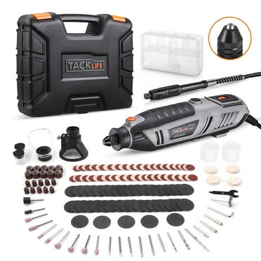 Tacklife Rotary Tool with Variable Speed, 200 Watts, 170 Accessories,  Flex Shaft, & Carrying Case