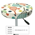 thumbnail image 4 of Qekee Racket and Tennis Ball Print Velvet Round Bar Stool Seat Cover, Soft Foam Cushioned Protector with Non-Slip Backing for Kitchen, Office & Restaurant Chairs-12 inch, 4 of 7