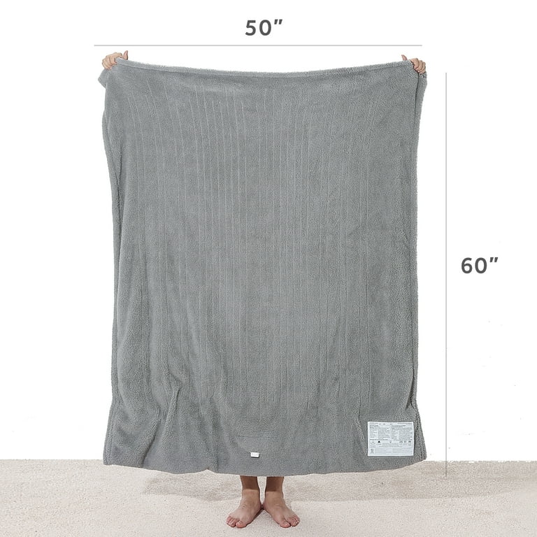 Sunbeam Ultimate Grey Lofttec Foot Pocket Heated Throw - Walmart.com