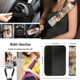thumbnail image 4 of Jeiento Highland Cow Car Seat Cover Full Set, 13 Pcs Dahlia Auto Interior Accessories Set with Steering Wheel Cover, Seatbelt Pads, Armrest Cushion, Coaster, Keychain, Universal Fit for SUV, Truck, 4 of 8