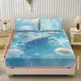 thumbnail image 2 of Xoenoiee Blue Turtle Seashell Print 3-Piece Bedding Set, Fitted Sheet with Pillowcases, Soft Comfort Breathable Bedding Set (1 Fitted Sheet+2 Pillowcases), Twin XL Size, 2 of 7
