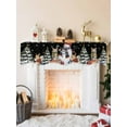 thumbnail image 2 of Black Christmas Mantel Scarf Fireplace Decorations for Living Room, Winter Snowman Squirrel Tree Snowflake Fireplace Mantel Scarf Cover Runner for Halloween/Thanksgiving/Christmas Decor 70"x17", 2 of 6