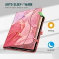 thumbnail image 3 of Fintie Case for Samsung Galaxy Tab S10 Lite/ S10 FE/ S9 FE 5G 10.9 Inch/Tab S9 11 Inch, Multi-Angle Viewing Protective Cover with Pocket, Auto Sleep/Wake, Marble Pink, 3 of 10