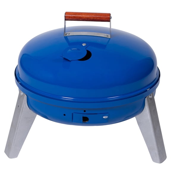 Americana Grills Wherever Grill, 2-in-1 Electric Charcoal 1500W Outdoor Cooker, Blue