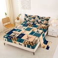thumbnail image 2 of Castle Fairy Woodland Deer Queen Sheets 4 Pieces,Rustic Plaid Patchwork Queen Sheet Sets,Navy Cream Brown,1 Fitted Sheet, 1 Flat Sheet and 2 Pillowcases, 2 of 6