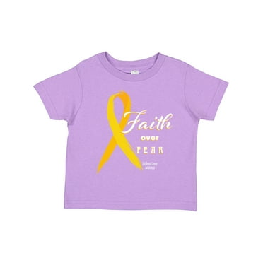 Inktastic Faith over Fear Childhood Cancer Awareness and Yellow Ribbon Boys or Girls Toddler T-Shirt