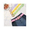 thumbnail image 6 of INSPIRE CHIC Women's Cotton and Linen Style Plastic Straw Braided Belt Circle Buckle for Dresses 96x5cm/37.8x2.0" Purple, 6 of 6