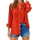 thumbnail image 5 of Top Henley,Blusa tipo túnica de lino con cuello en V para mujer, manga larga, corte holgado y bolsillo, 100 % poliéster, ideal para uso informal en casa, sopatenor, 5 of 9
