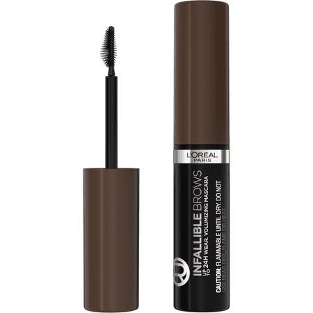 L'Oreal Paris Infallible Volumizing 24H Wear Brow Mascara, 4.0 Dark Brunette, 0.13 fl oz