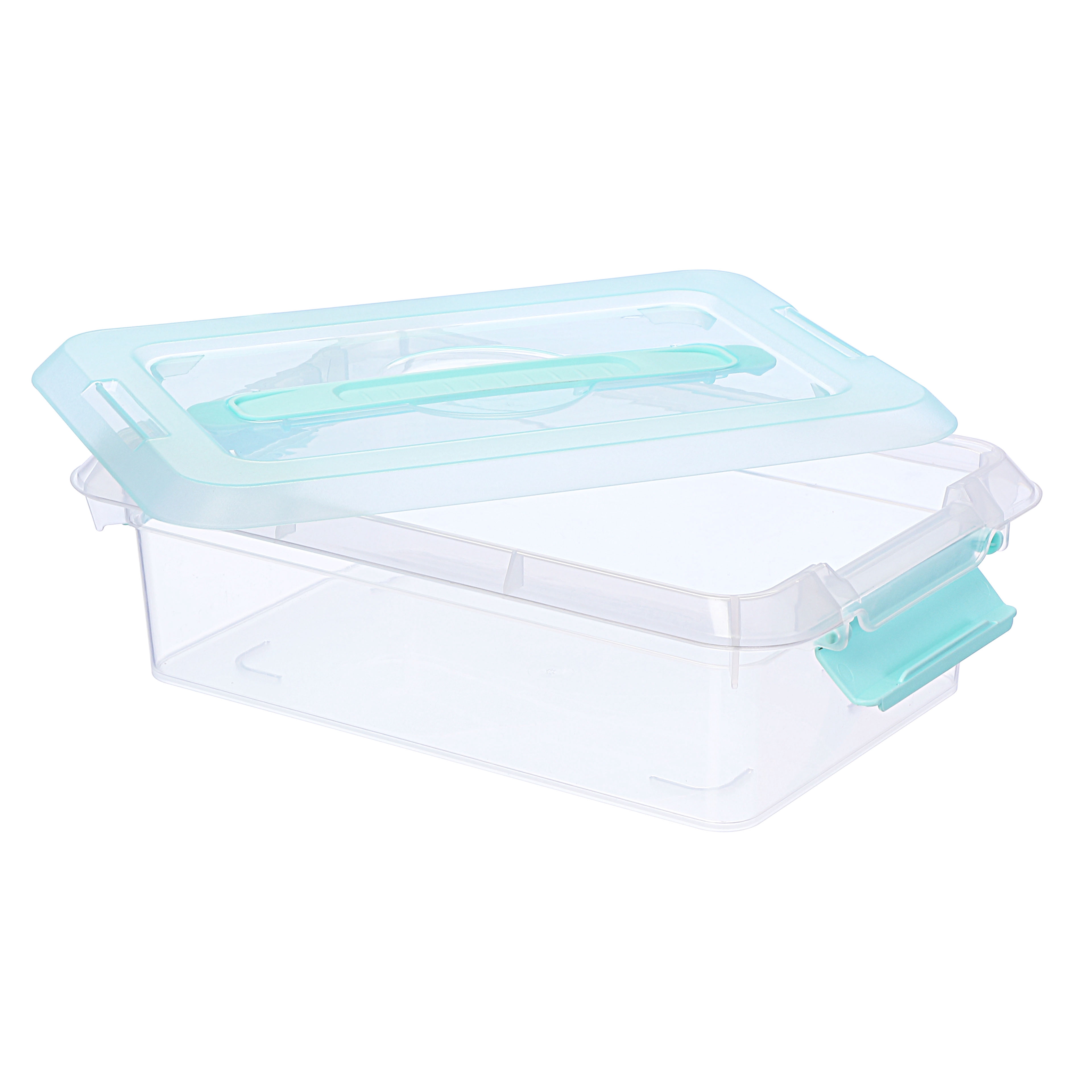3.4 Qt. Mint Storage Bins with Lids by Simply Tidy – Plastic Organizer Containers for Crafts - Office & Home Storage - 6 Pack