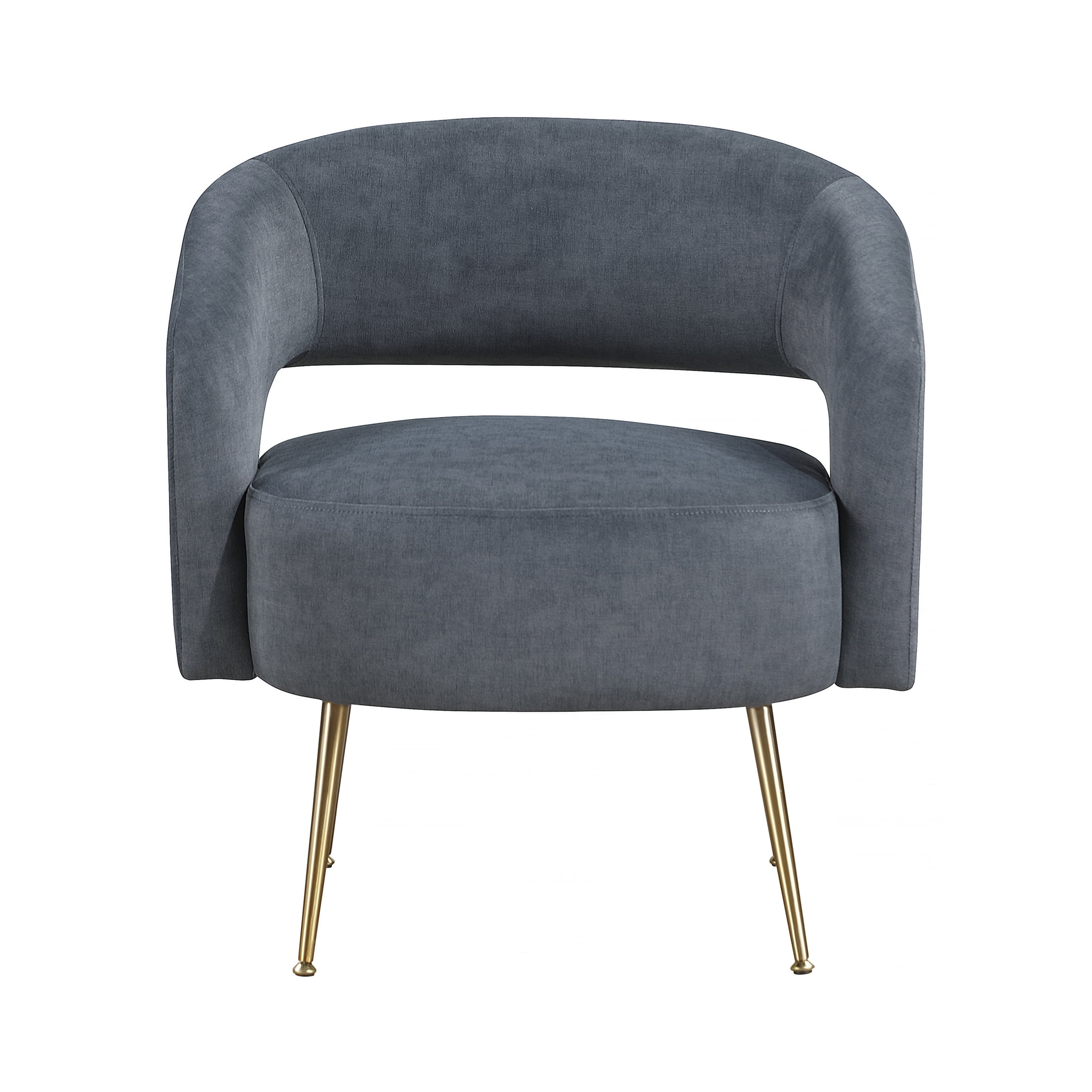 OakvillePark Arcluna Velvet Accent Chair with Metal Legs, Dark Gray