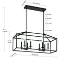 thumbnail image 6 of 8-Light Rectangle Matte Black Chandelier Lighting Modern Pendant Light Kitchen Island with Adjustable 36 inch Rod, 6 of 6