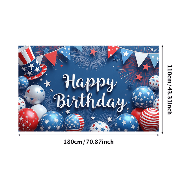 Decorative Design Happy Birthday Banner Colorful Theme Patriotic Party Decor Balloon Decoration Celebration Banner for Birthday Party Kids Event Indoor Decoration
