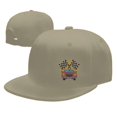 thumbnail image 4 of DouZhe Flat Brim Cap Snapback Hat, Race Car Flag Imprime Casquette de Baseball Adulte Jaune Réglable, 4 of 6