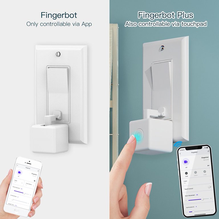 SwitchBot Smart Switch Button Pusher - Bluetooth Fingerbot for Rocker  Switch/One-Way Button, Automatic Light Switch, Timer and APP Control, Works  with