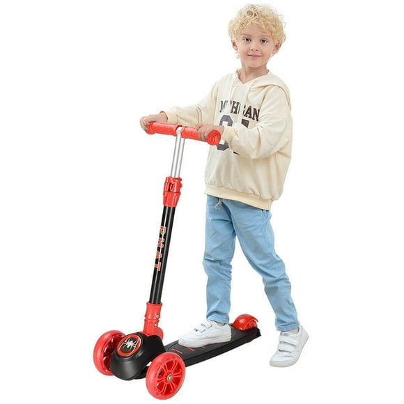 Kids' 3-Wheel Scooters for Age 3-12, Kick Scooter with LED Light Wheels, Adjutable Handlebar and 4 Height Adjustable