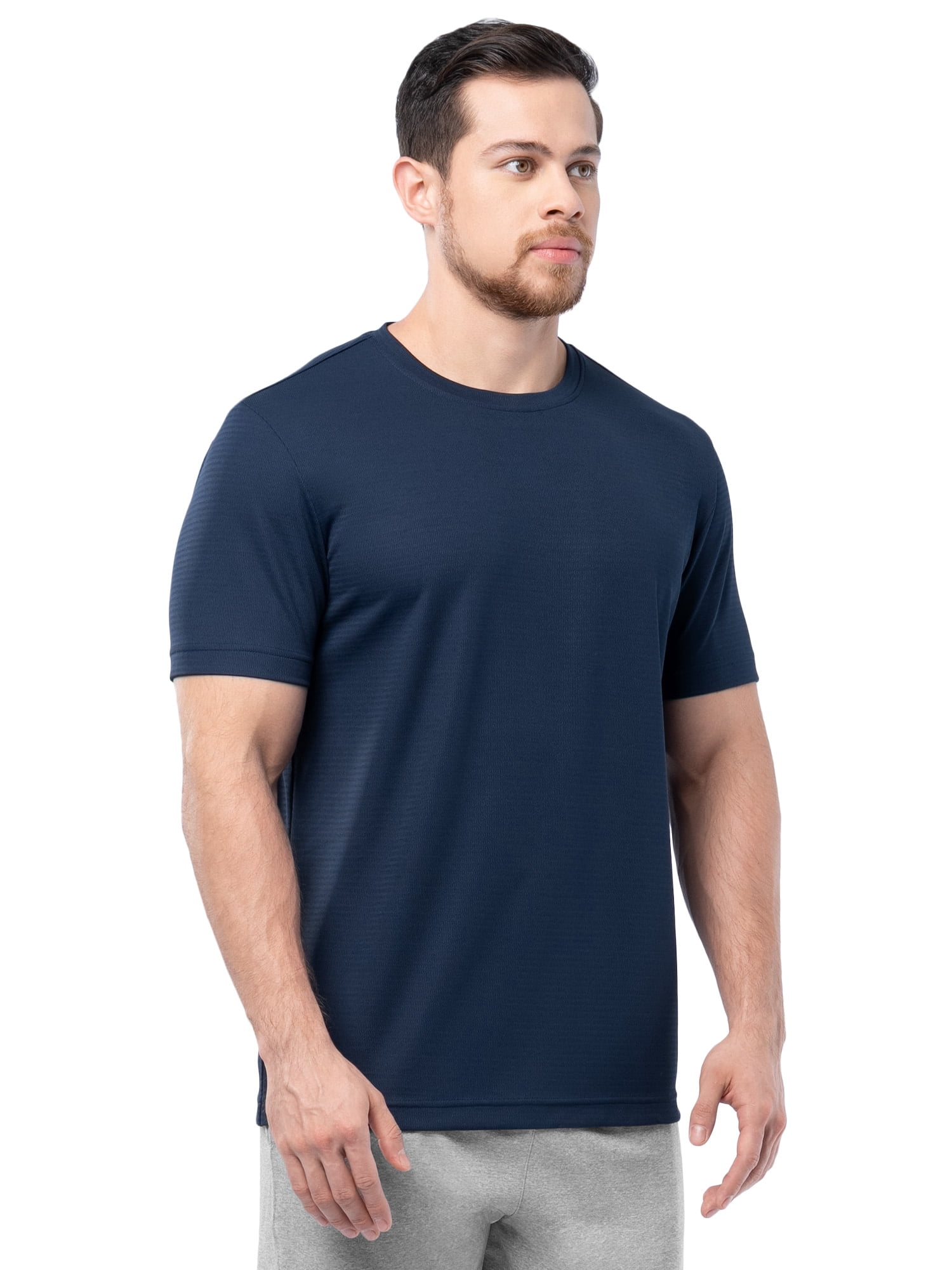 Athletic Works Men's and Big Men's Core Linear Mesh Active Short Sleeve Tee, Sizes S-3XL
