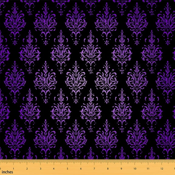 Feelyou Western Damask Child Fabric by the Yard 1 Yard, Vintage Fashion Sewing Fabric, Mandala Hippie Theme Home Decor Fabric by the Yard, Lightweight Room Decor